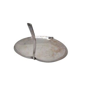 Water Lily Heart-Shaped Vintage Silver-Plated Dish with Handle for Serving Décor